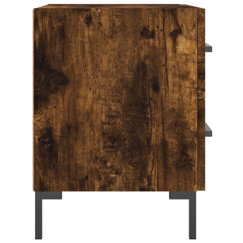 Table de chevet chêne fumé 40x35x47,5 cm bois d’ingénierie - 6