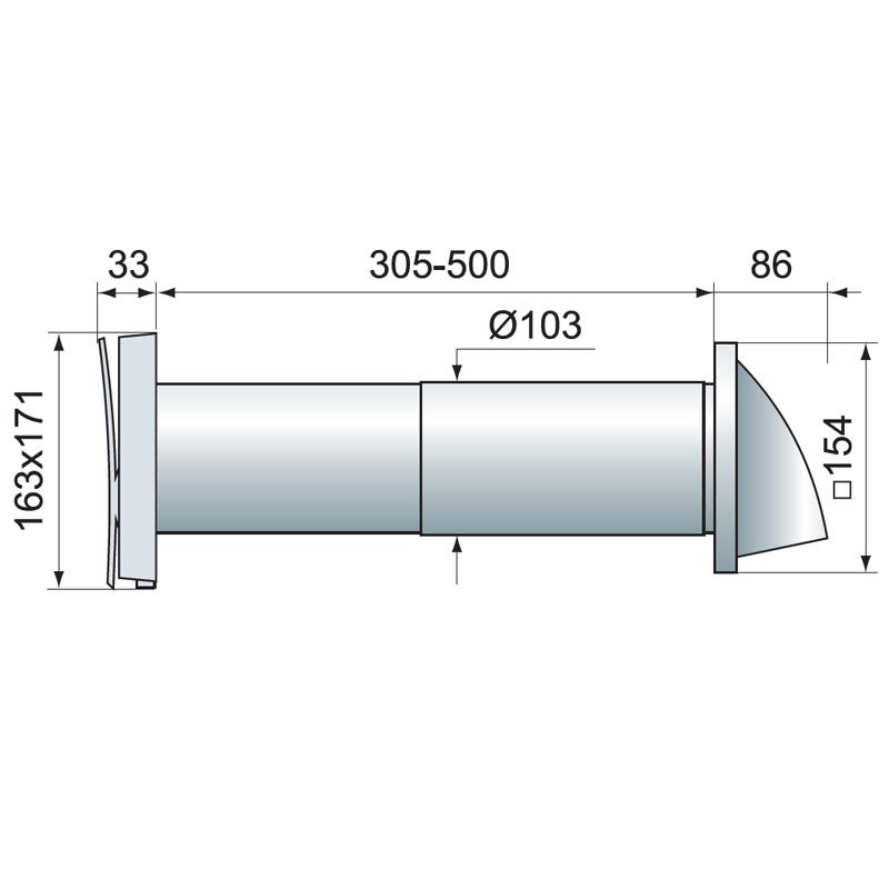 Parete Ventilazione Passiva Flusso D'aria Regolato Dispositivo 100mm - 3