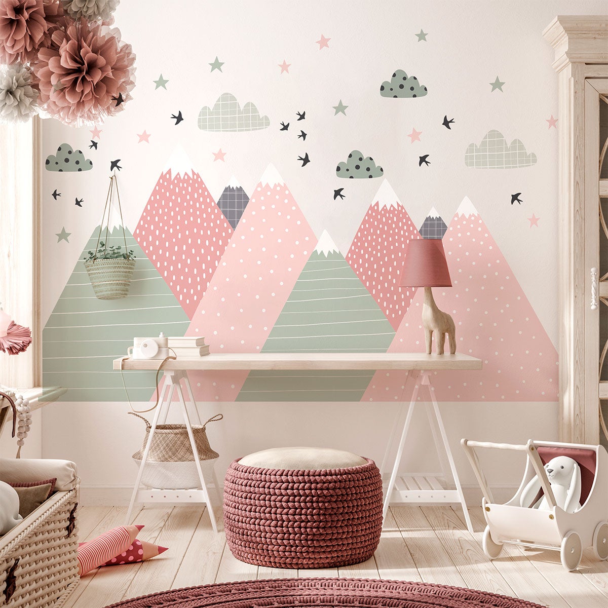 Adesivo bambino di montagna scandinavo bika - Sticker adesivo - adesivi murali - 120x180cm - 8