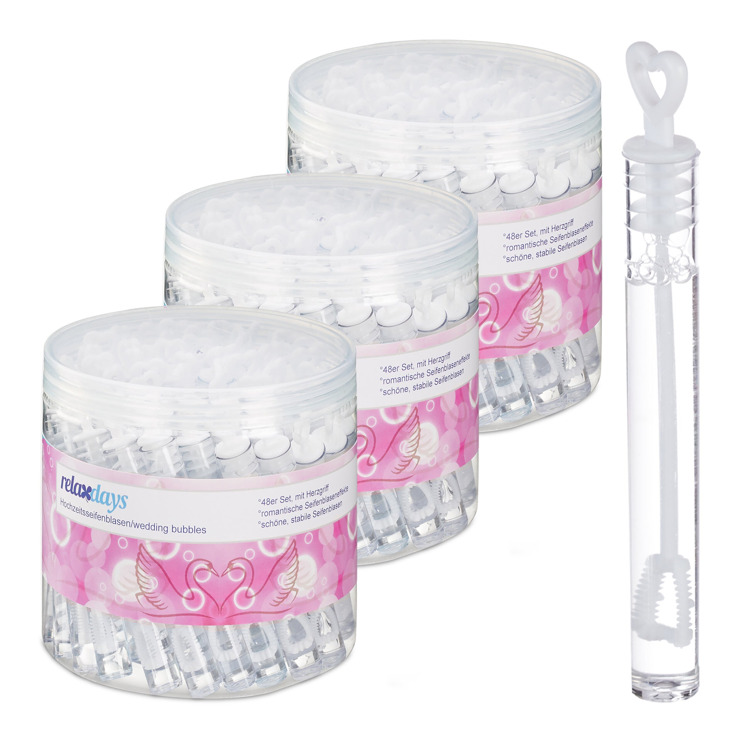 5x Bolle Di Sapone Matrimonio, 48 Tubetti, Impugnatura A Cuore, Idea Regalo Per Bomboniere Bubble Wedding Bianco 90936373
