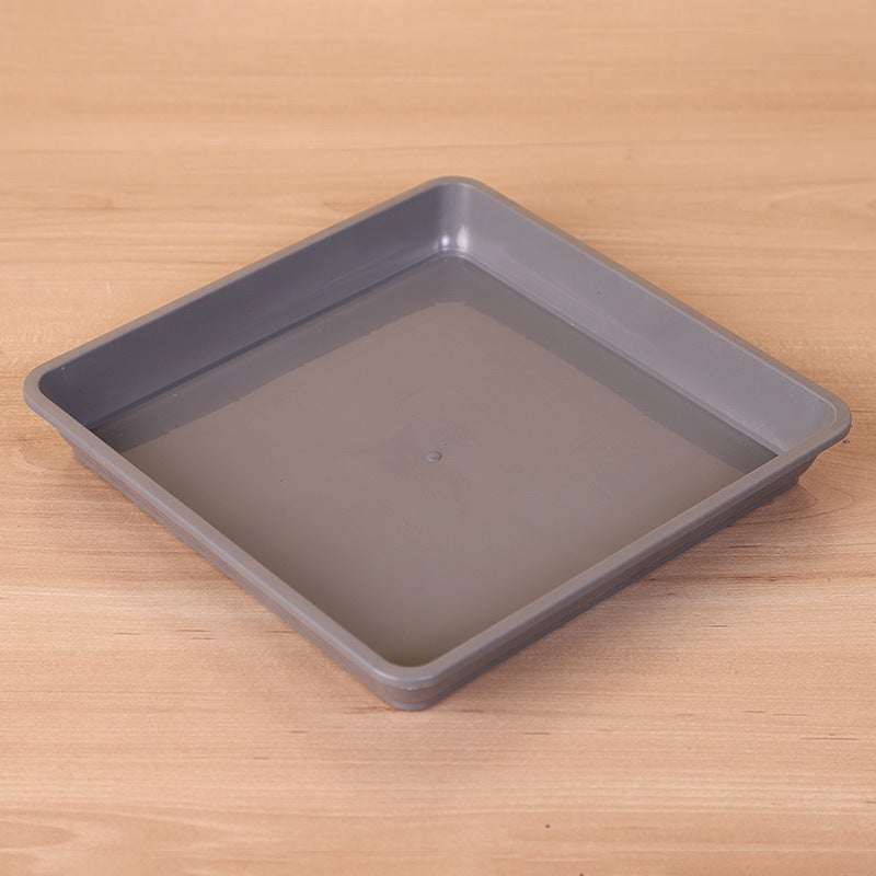 Szara plastikowa doniczka 18*18 cm, kwadratowa tacka ociekowa, odpowiednia do użytku wewnątrz i na zewnątrz, 2 sztuki
