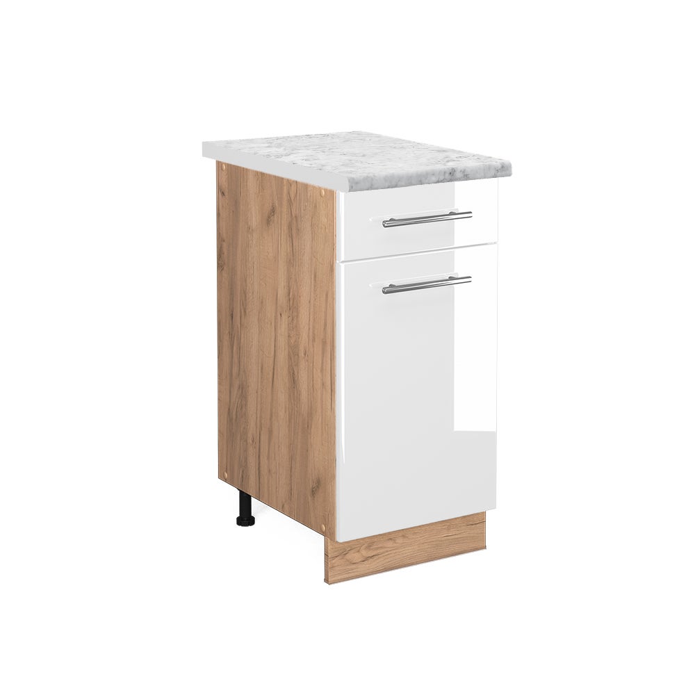 Vicco Szafka dolna do kuchni Fame-Line, Biały wysoki połysk, 40 cm , BP Marmur
