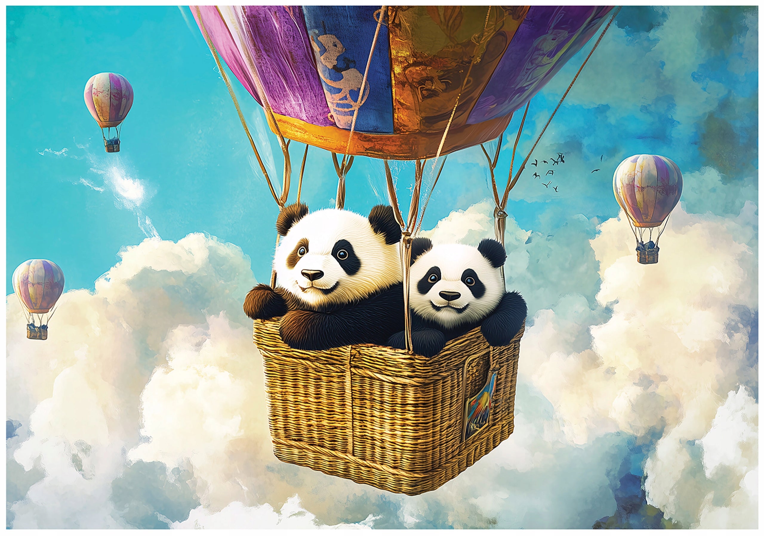 Fototapeta Dla Dzieci Chłopca Dziewczynki Panda Balon 400x280 cm Tapeta Do Pokoju Dziecięcego Na Flizelinie