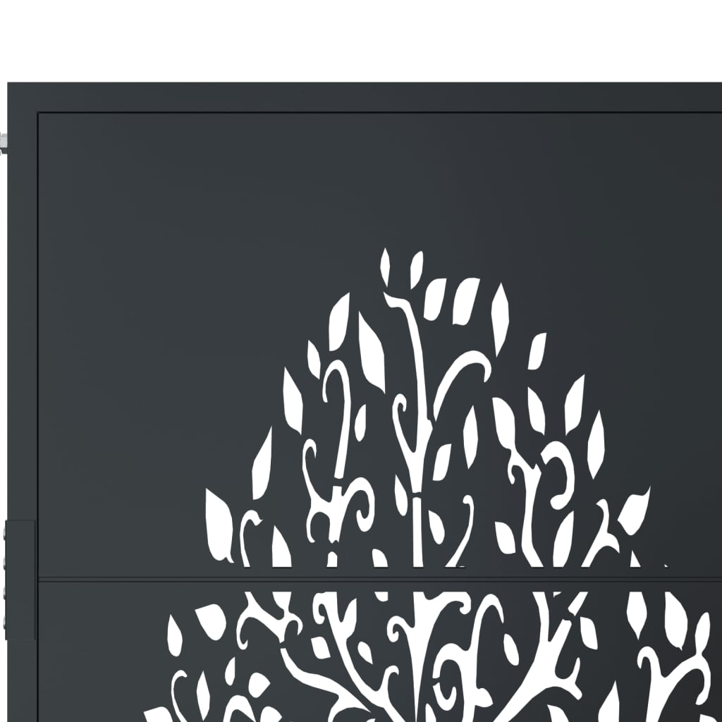 vidaXL Portail de jardin anthracite 100x125 cm acier conception d'arbre - 5
