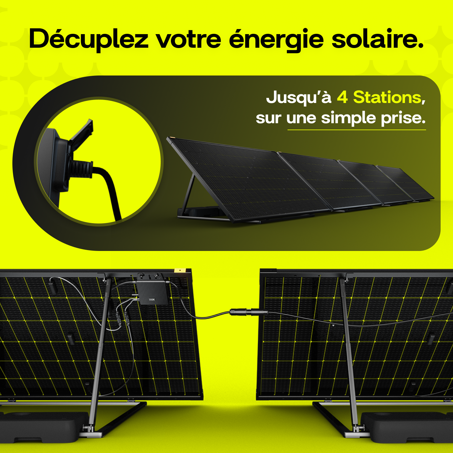 Sunology PLAY2 - Panneau solaire complet 460W bifacial – Station solaire livrée totalement assemblée – Installation au sol ou au mur - 5