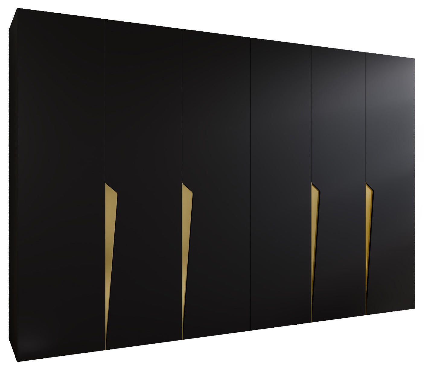Szafa uchylna otwierana Piano 1 300 (150x2) x 52 x 202 cm czarny + u. złoty