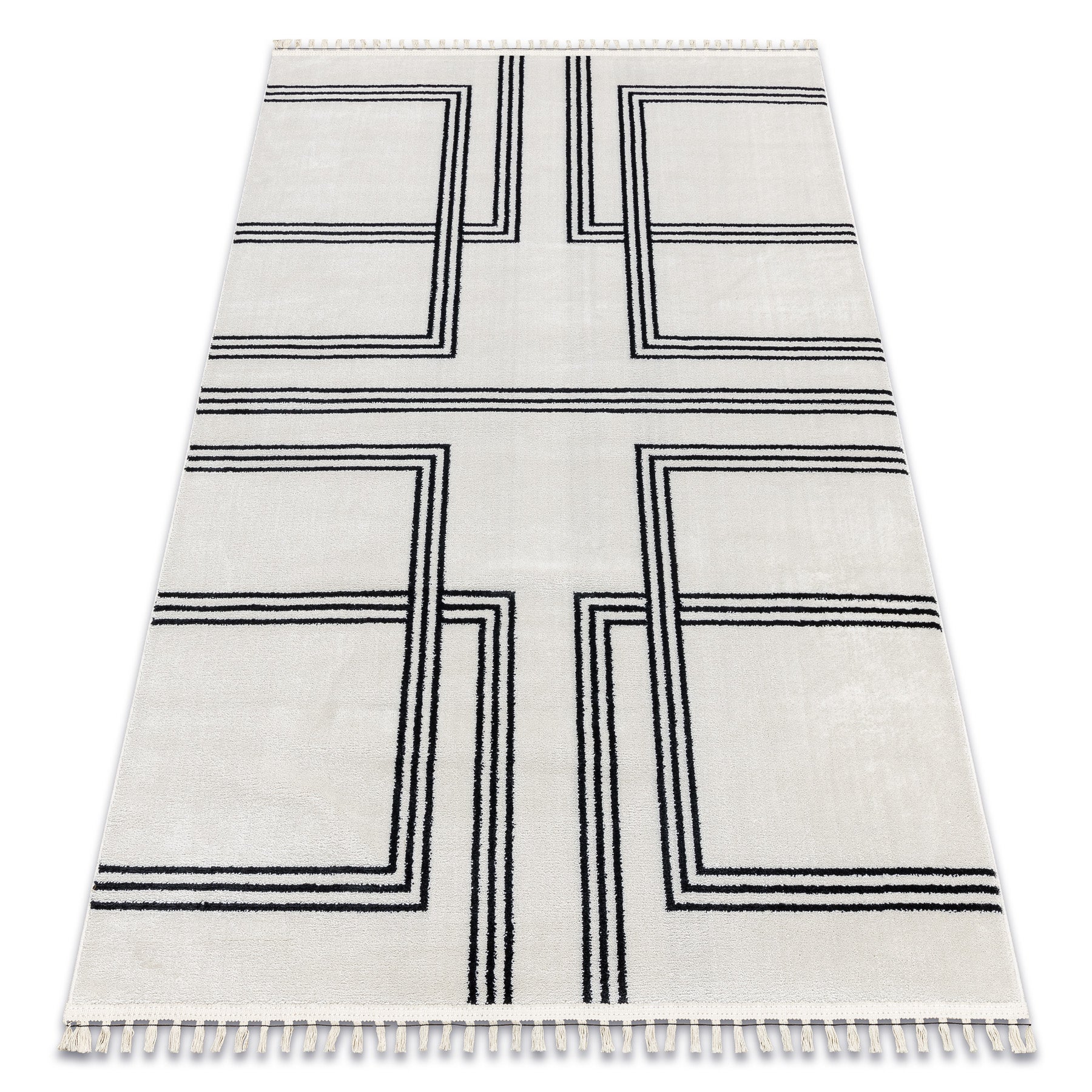Dywan AMOUR 53091C krem - Geometryczny, linie nowoczesny, elegancki 98x300 cm
