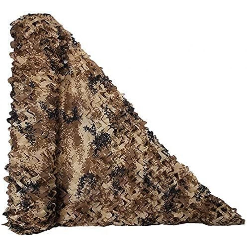 Żagiel przeciwsłoneczny prostokątny, siatka maskująca z wzorem maskującym, 3x8m, kamuflaż pustynny