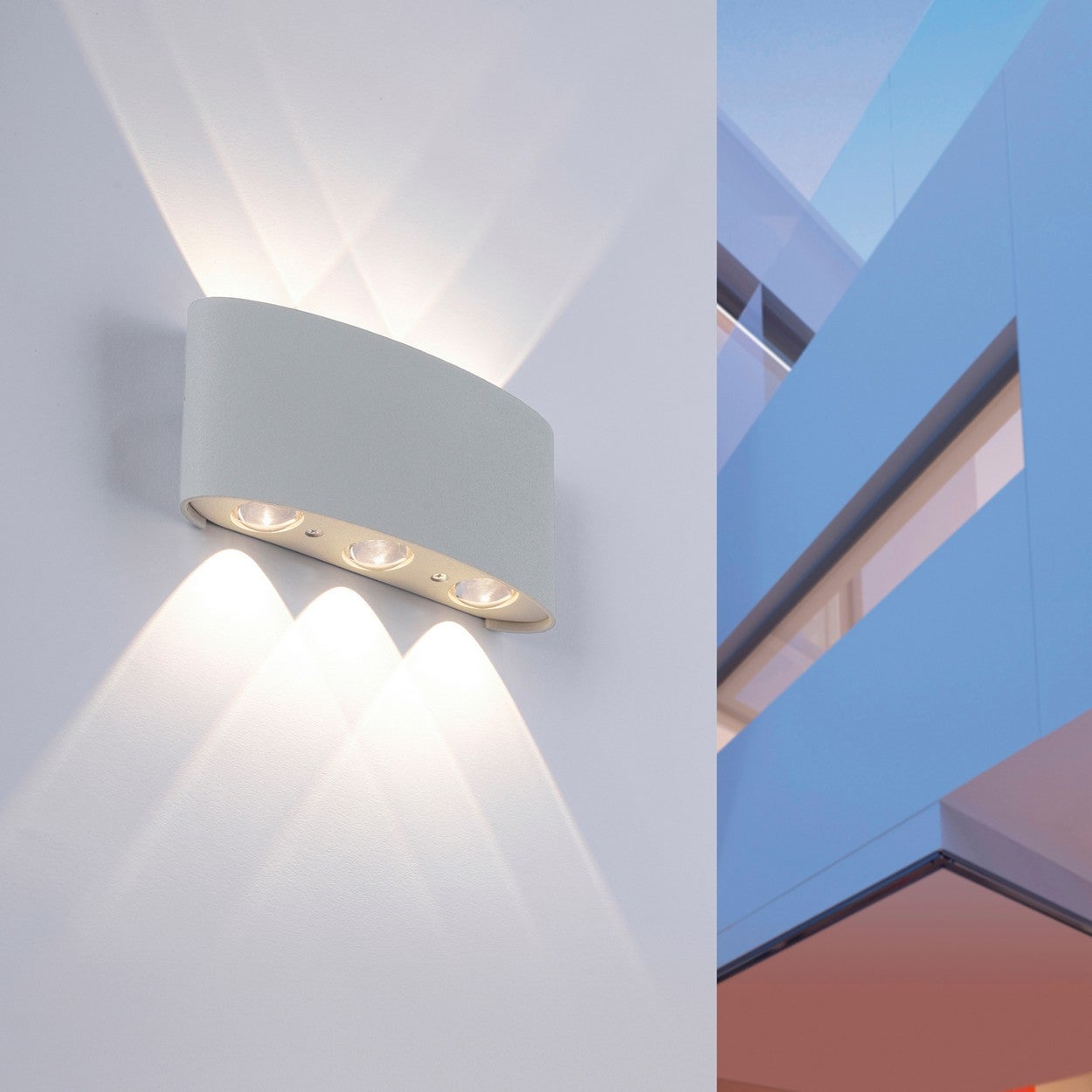 Kinkiet zewnętrzny CARLO LED 5W Ciepła biel 510lm srebrny wym: 8x17x4 cm IP54 Paul Neuhaus - 3