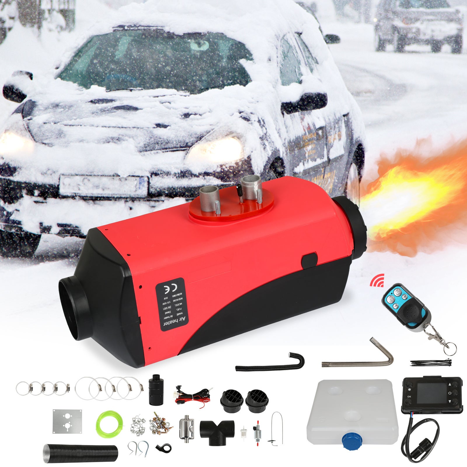 SDKEHUI 12V 8KW Riscaldatore ad'Aria Diesel, Riscaldamento da Parcheggio con LCD, Riscaldatore