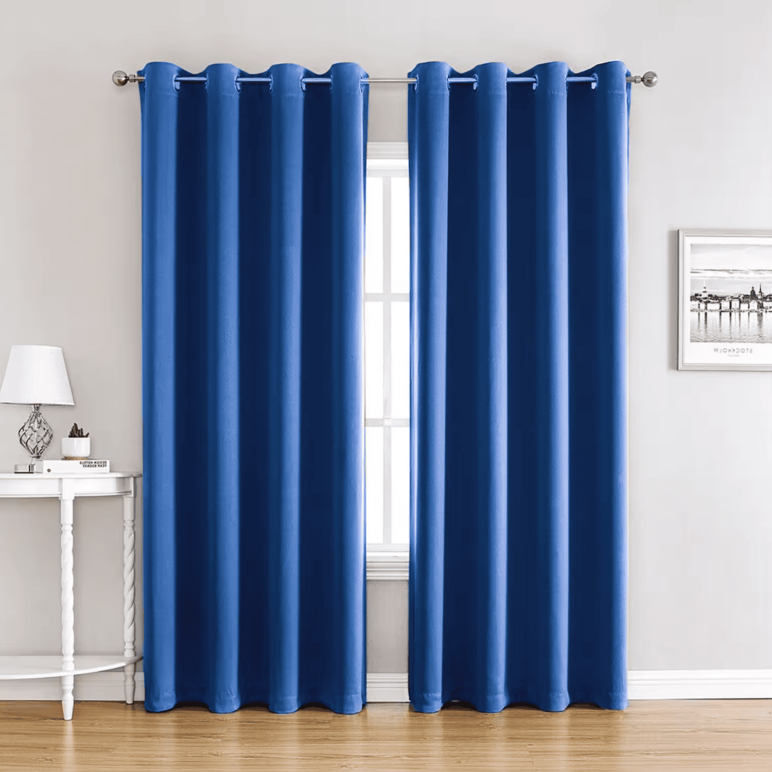 Cortinas opaca foscurit gruesa y suave 140x260cm resistente al calor y la luz, color azul (2 piezas)