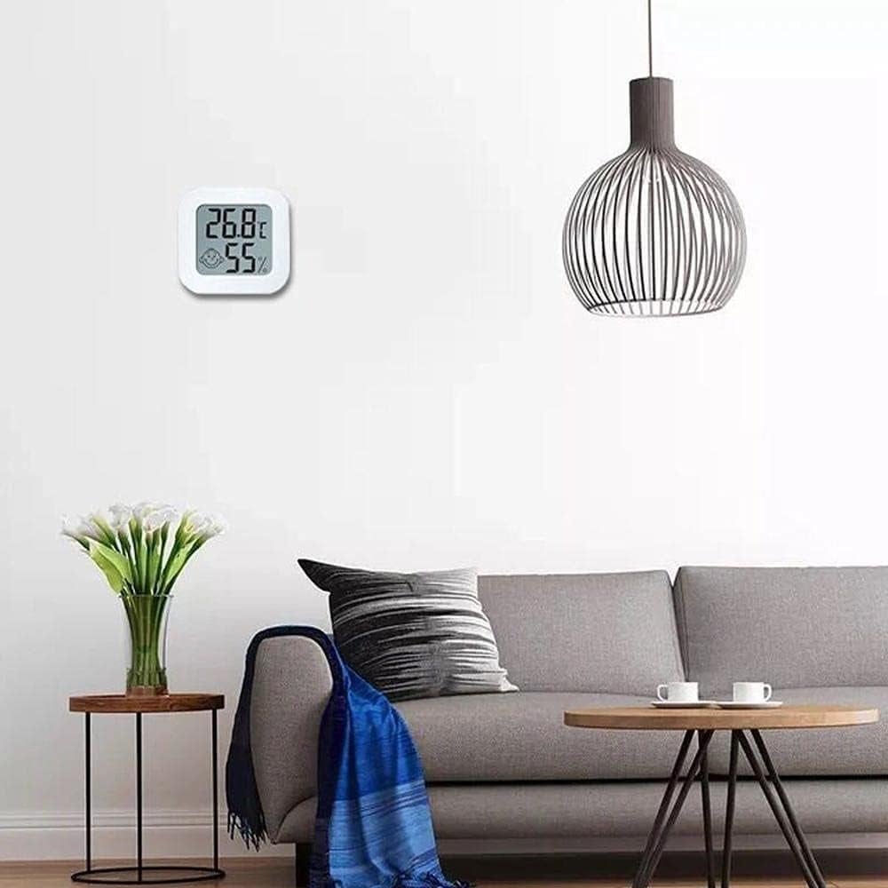 Lot de 4 thermomètres hygromètres intérieurs mini numériques blancs, capteurs LCD, température et humidité, usage maison, chambre, bureau - 4