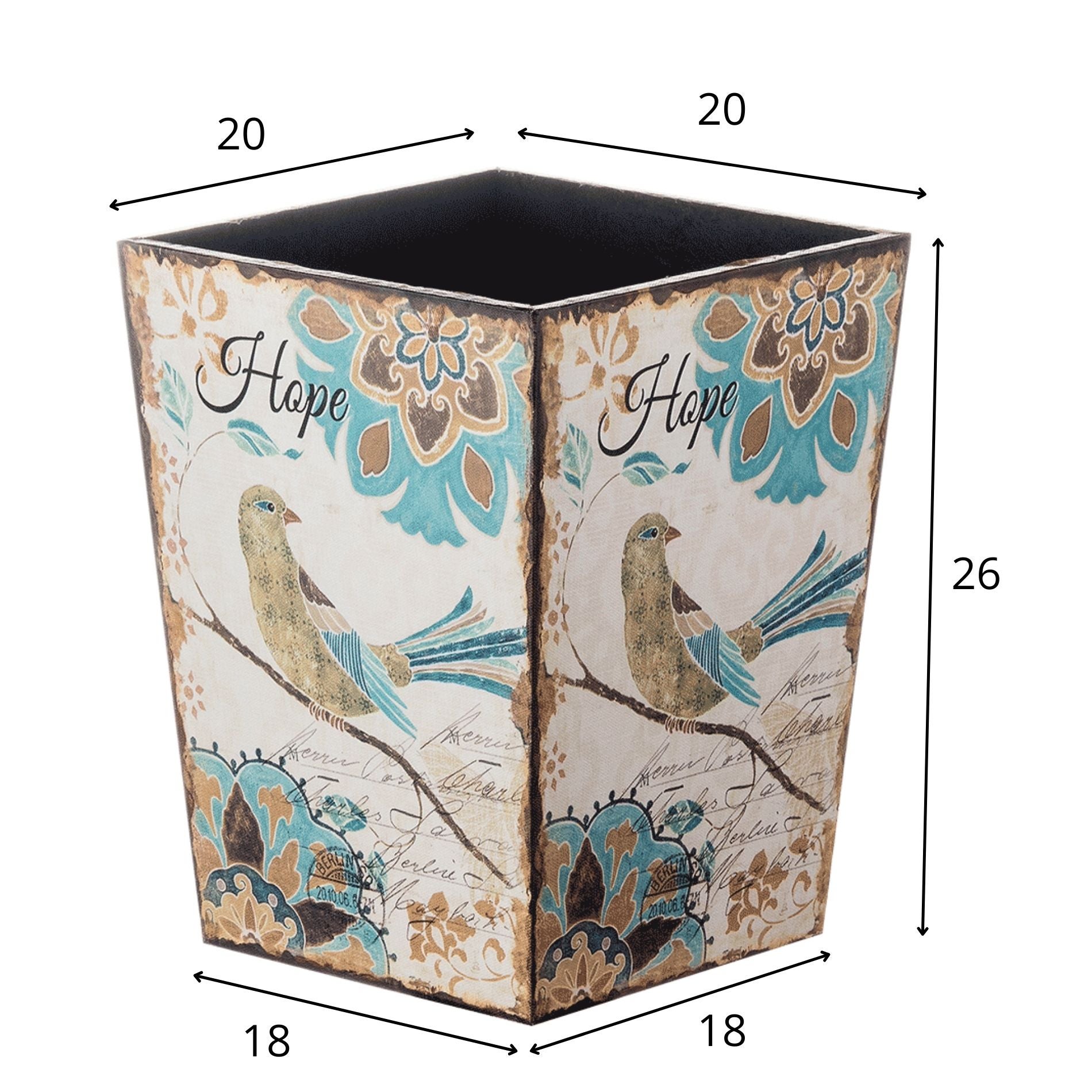 Panier Poubelle De Bureau Mobili Rebecca Gris Jaune Mdf Tissu Retro 26x20x20 - 2