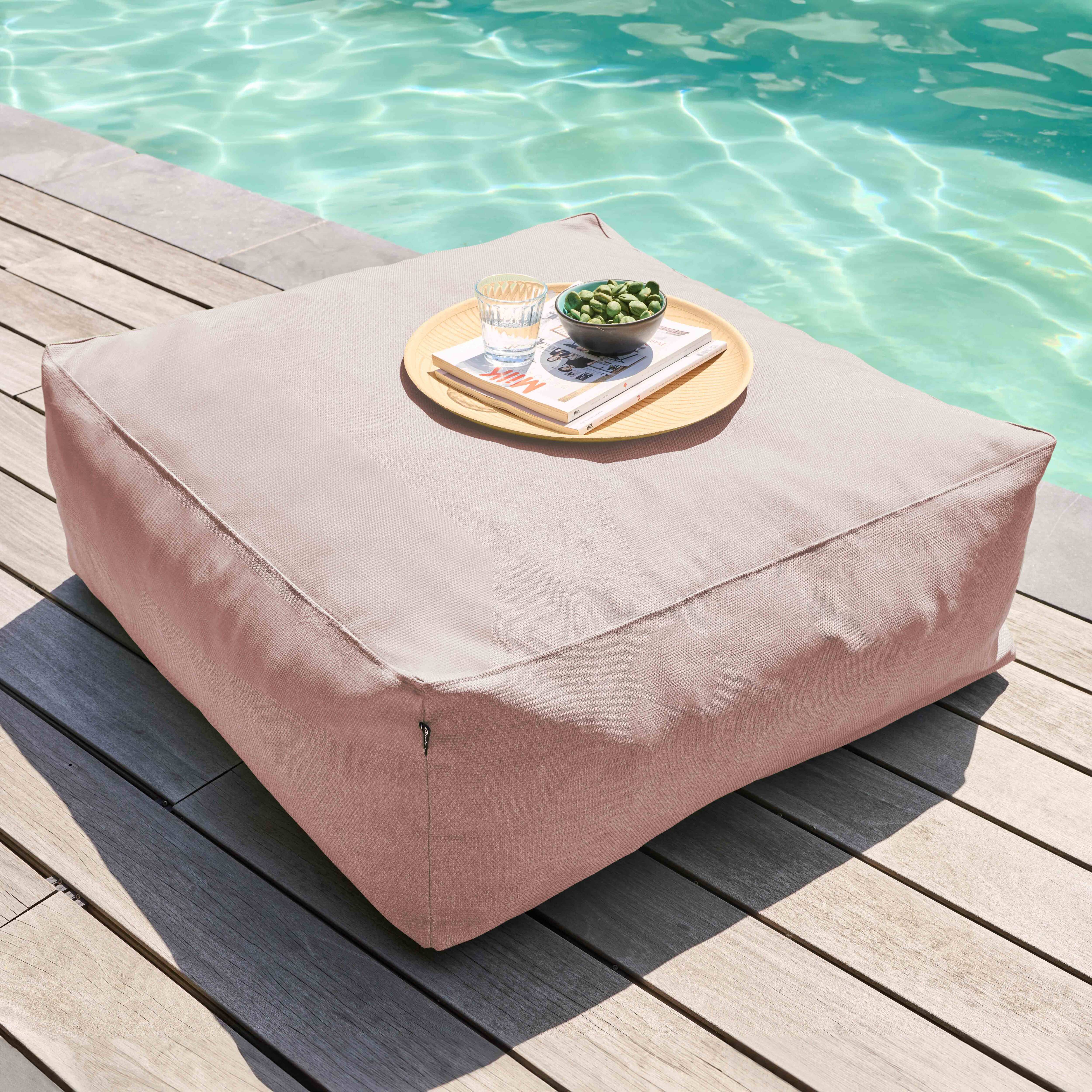 Canapé de jardin modulable 4 places rose poudré, Mixi - Oviala - 5