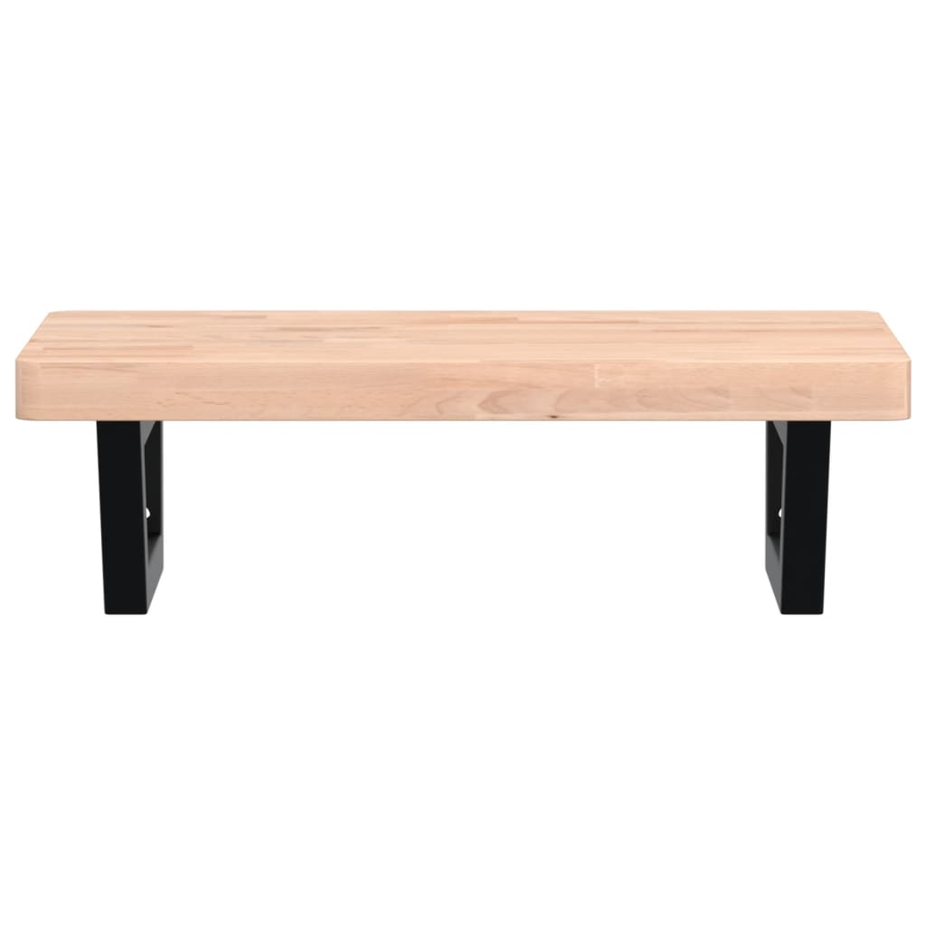 Maison Exclusive - Ripiano a Parete per Lavabo in Acciaio e Massello di Faggio - 4