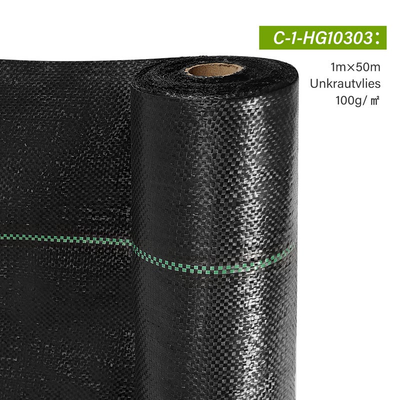 Tessuto Anti-erbacce 1 M X 50 M, Tessuto Anti-erbacce Da Giardino In PP Con Linea Guida Chiara E Diritta Telo Antierbacce Per Orto Giardino Paesaggistica E Vialetto 50 X 1 M 60 Gm 83862274
