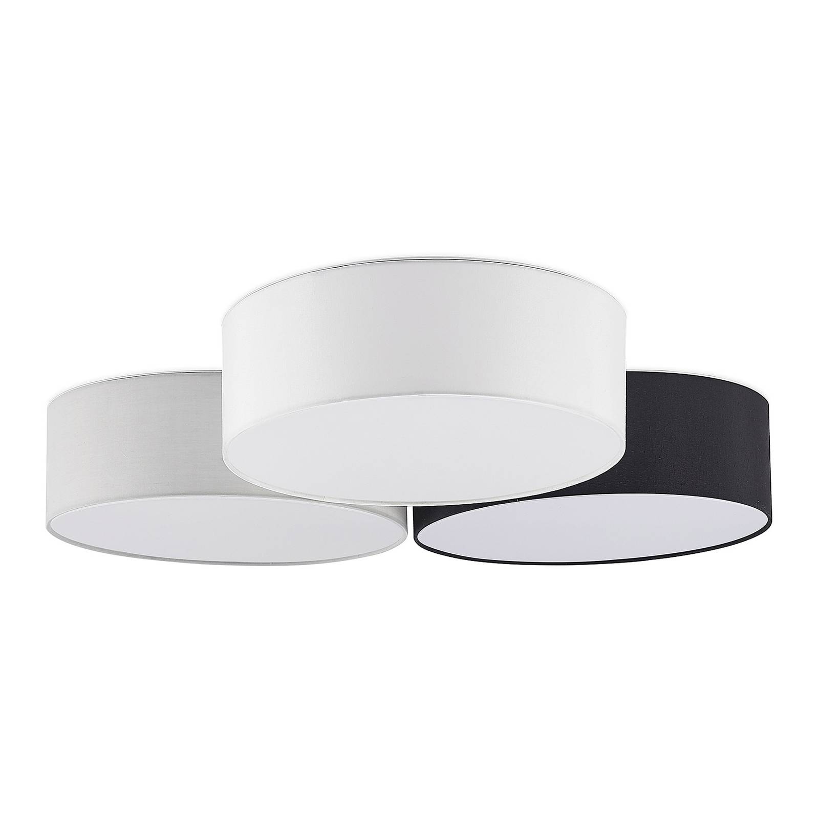 Lindby Plafoniera LED dimmerabile a controllo remoto (Moderno) colore Bianco, in Tessuto ad es. Soggiorno & Sala da pranzo lampadina inclusa lampada