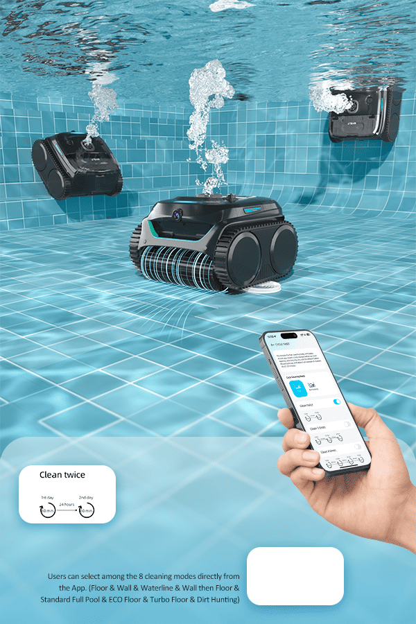 Robot de Piscine Sans Fil WYBOT C2 Vision avec Smart Vision, Navigation Intelligente, 8 Modes de Nettoyage, batterie longue durée - 2