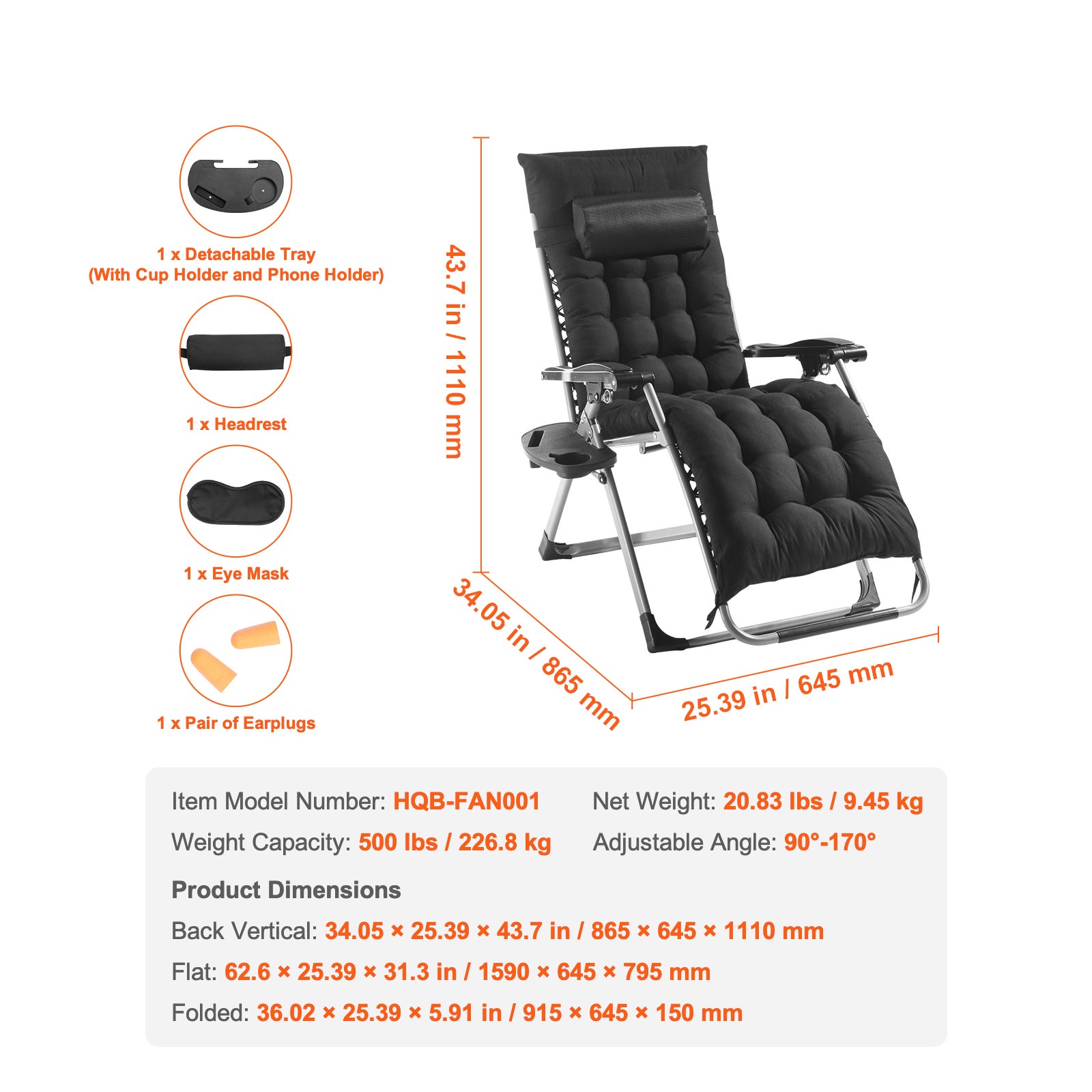 Fauteuil de jardin sans coussin None en Aluminium Noir - 9