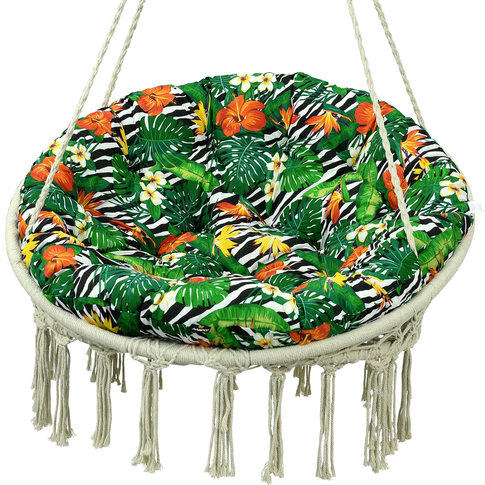 Poduszka na huśtawkę bocianie gniazdo AMPO zielony biały czarny 100 cm 1 szt.