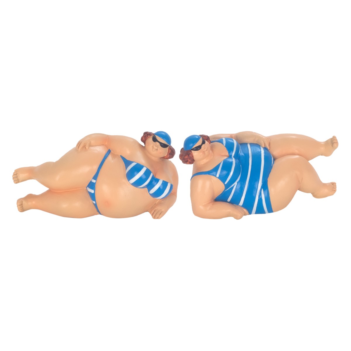 Figura de bañista 2 personas decorativa para hogar, estilo náutico, regalo original, colección marinero, 13 cm