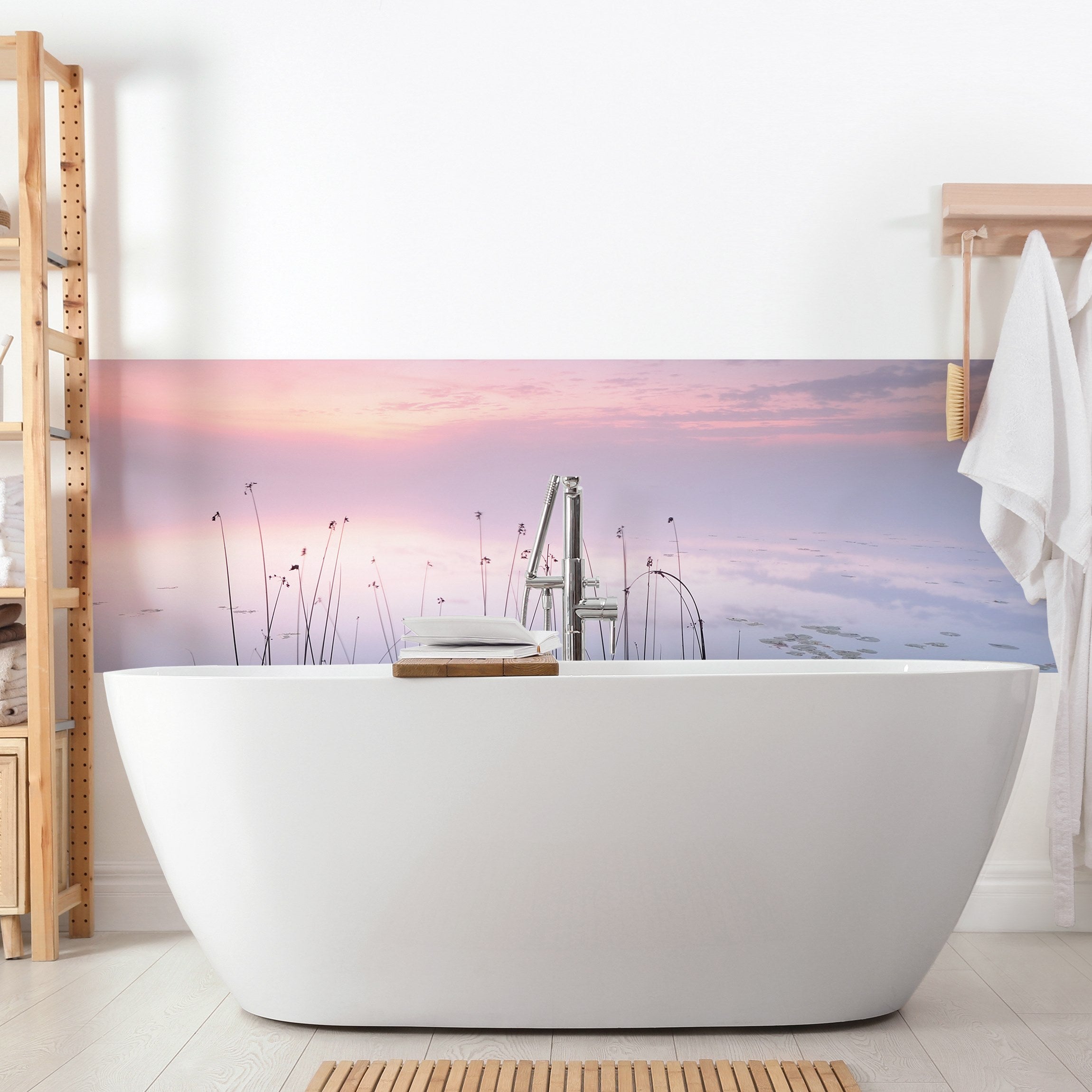 Poster Vintage Landes Au Bord Du Lac - Affiche Rétro 30x45 Cm - Décoration Murale Chambre Ou Bureau