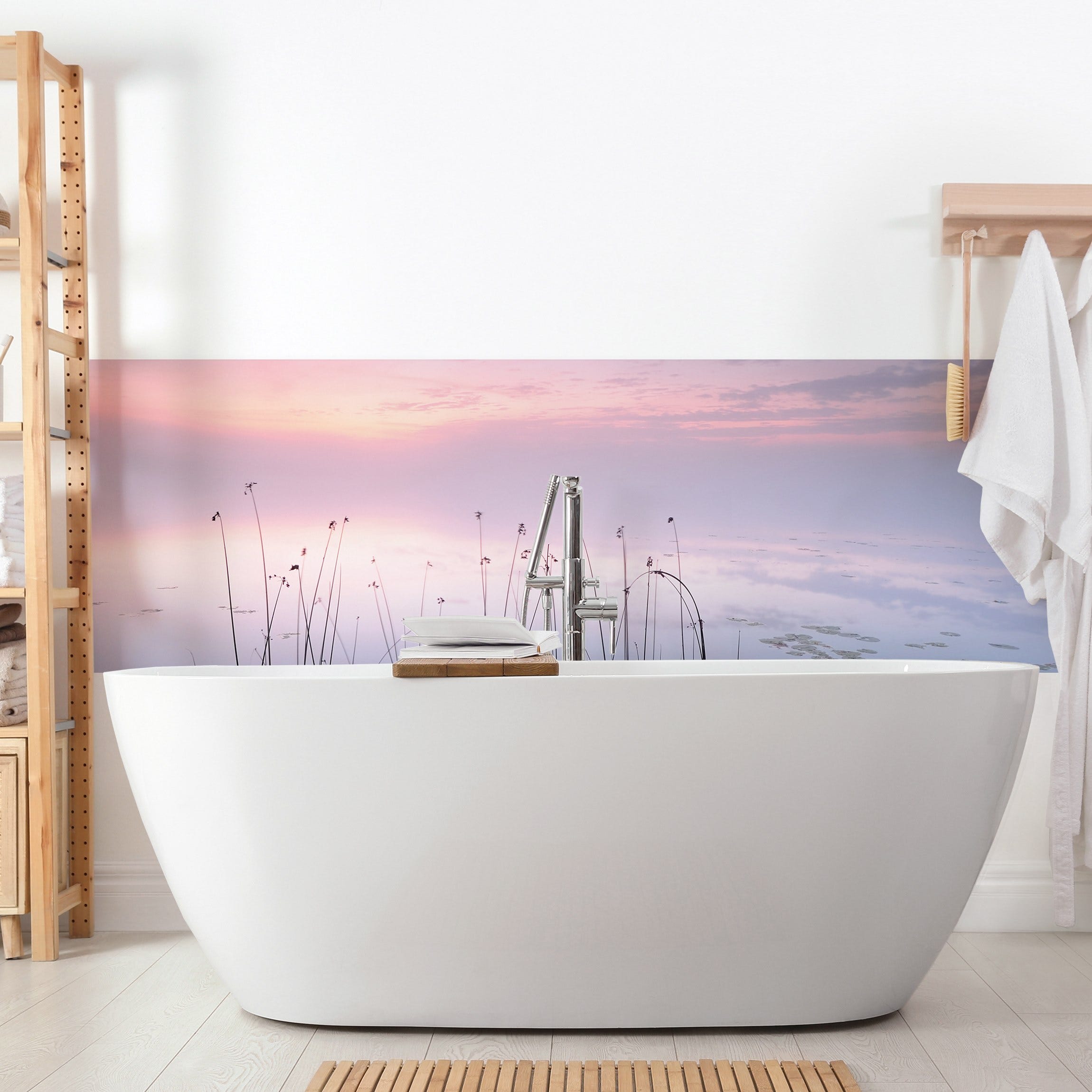 Poster Vintage Landes Au Bord Du Lac - Affiche Rétro 30x45 Cm - Décoration Murale Chambre Ou Bureau