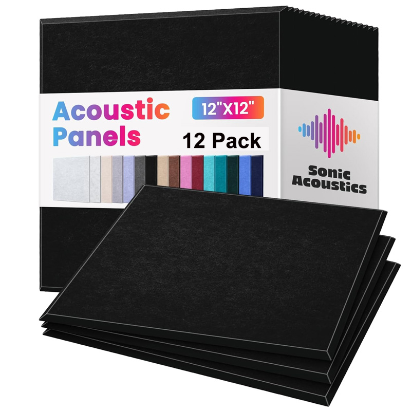 Panneaux acoustiques autocollants de 12 paquets, panneaux d'absorption sonore de 12 