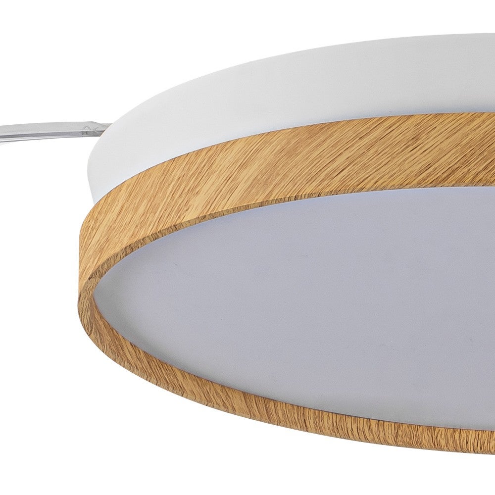 Ventoinha de teto com luz retratil motor DC silencioso com comando Wonderlamp Altona branco+madeira 106 cm cor de luz regulavel - 9