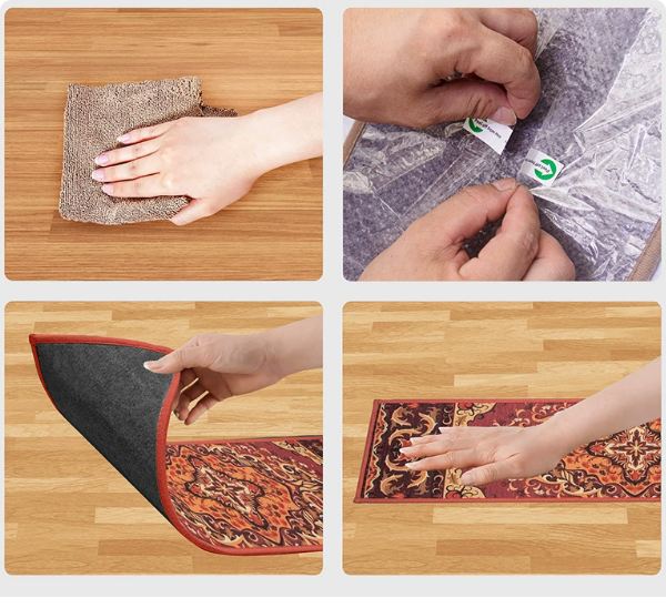 Tapis d'escalier à motifs 3 pièces, marches d'escalier domestiques, résistant à la saleté, silencieux, antidérapant, 76 x 20 cm - 3