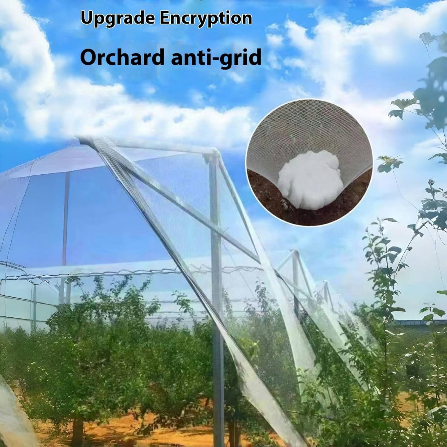 Filet Anti-grêle pour Plantes, vergers et Jardins - Protège Fruits et légumes, 5 mm, découpable, réutilisable, idéal pour Les serres et Les Arbres fr - 4