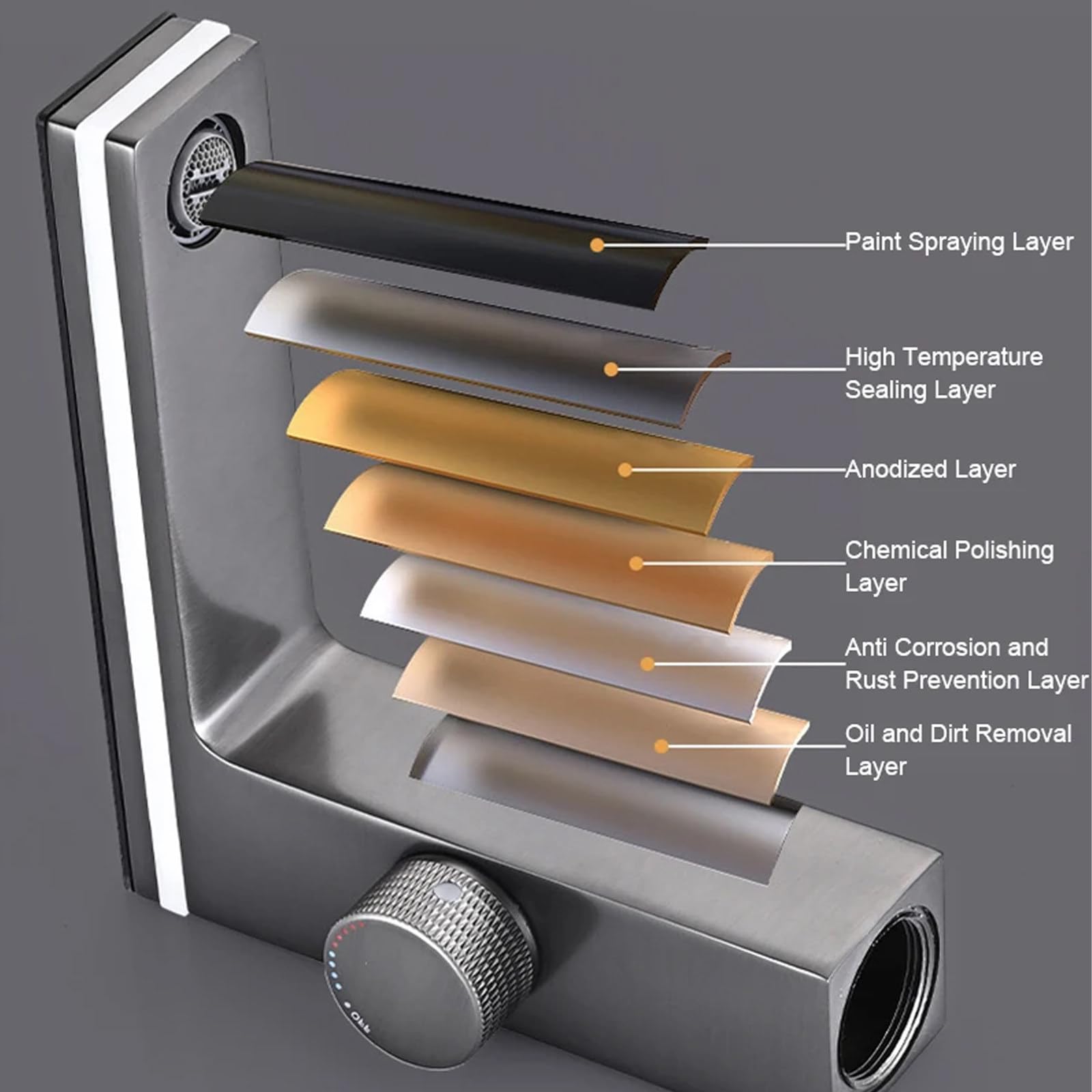 Rubinetto intelligente per il bagno con temperatura LED calda e fredda per lavandino, cucina, rubinetto per lavabo singolo del bagno - 5