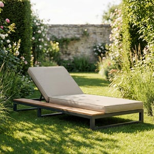 Set di 2 cuscini per sedie da giardino con schienale alto Grigio | Leroy Merlin