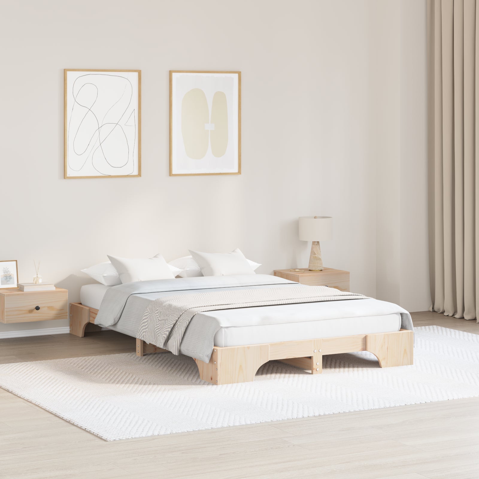 Ramka łóżka Naturalny 120 x 200 cm Lite drewno sosnowe vidaXL