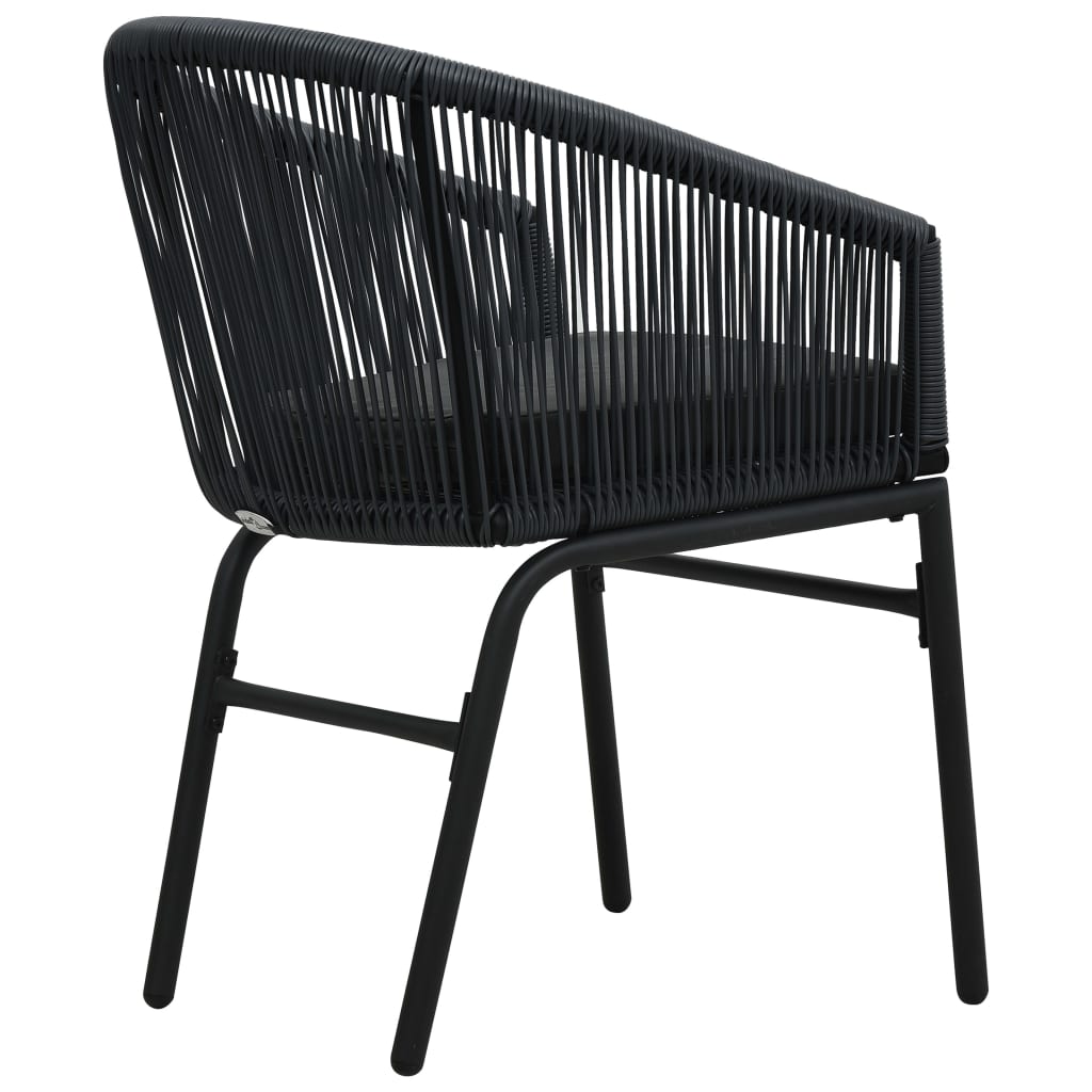 Maison Exclusive - Set da Bistrot 3 pz con Cuscini in Polyrattan Nero - 7