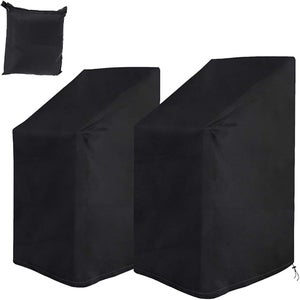 Housse De Protection Pour Chaises De Jardin Empilables - Tissu Oxford Imperméable - Noir