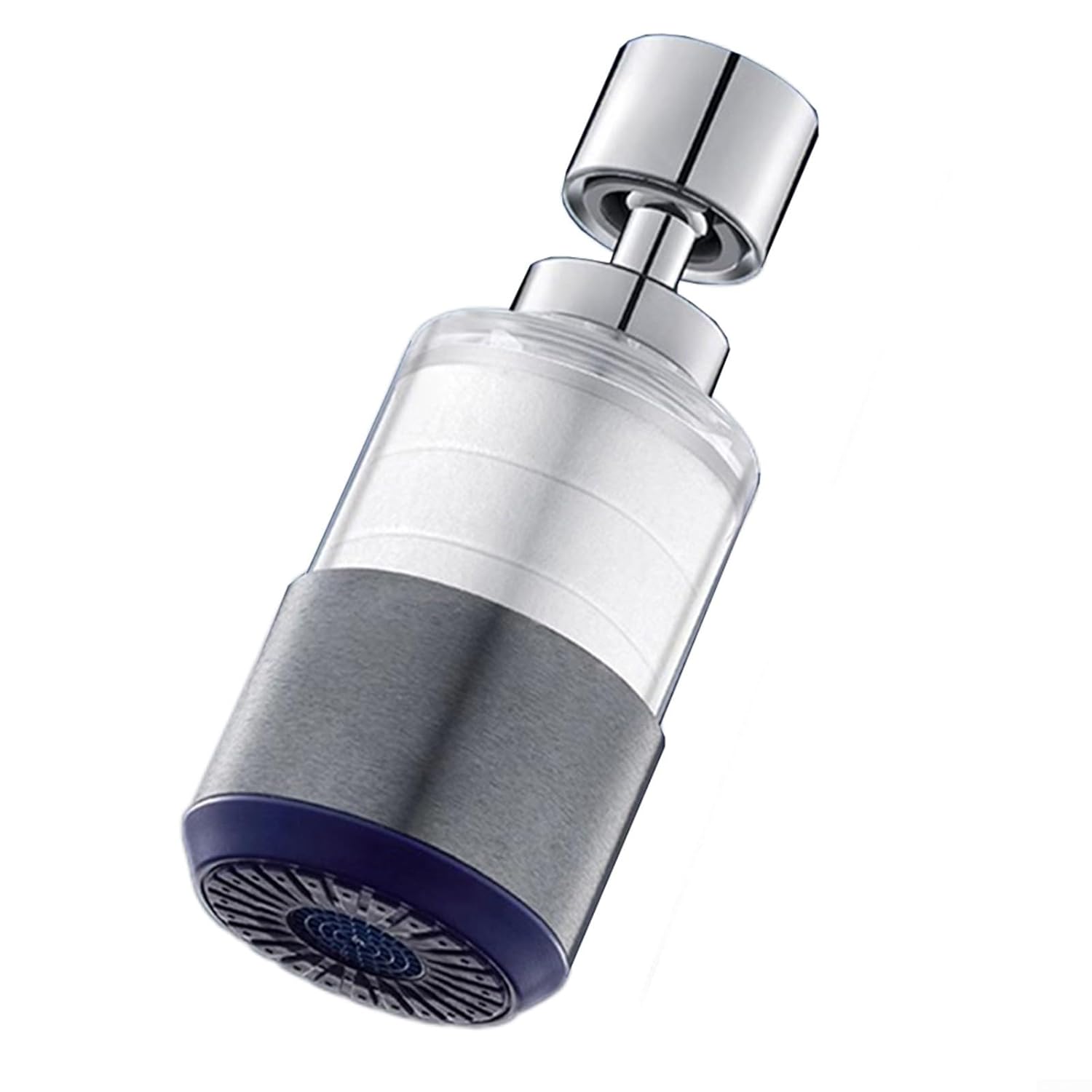 Filtru de spumă reglabil cu 2 viteze pentru robinete de bucătărie și capete de duș de baie cu rotație flexibilă la 360 de grade (gri)