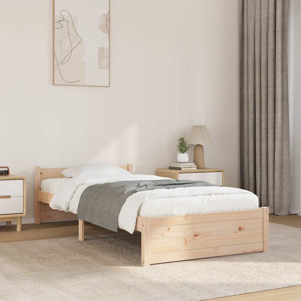 Łóżko Drewniane Rama Łóżka Sofa Brązowe Do Sypialni Pokoju 75x190 cm