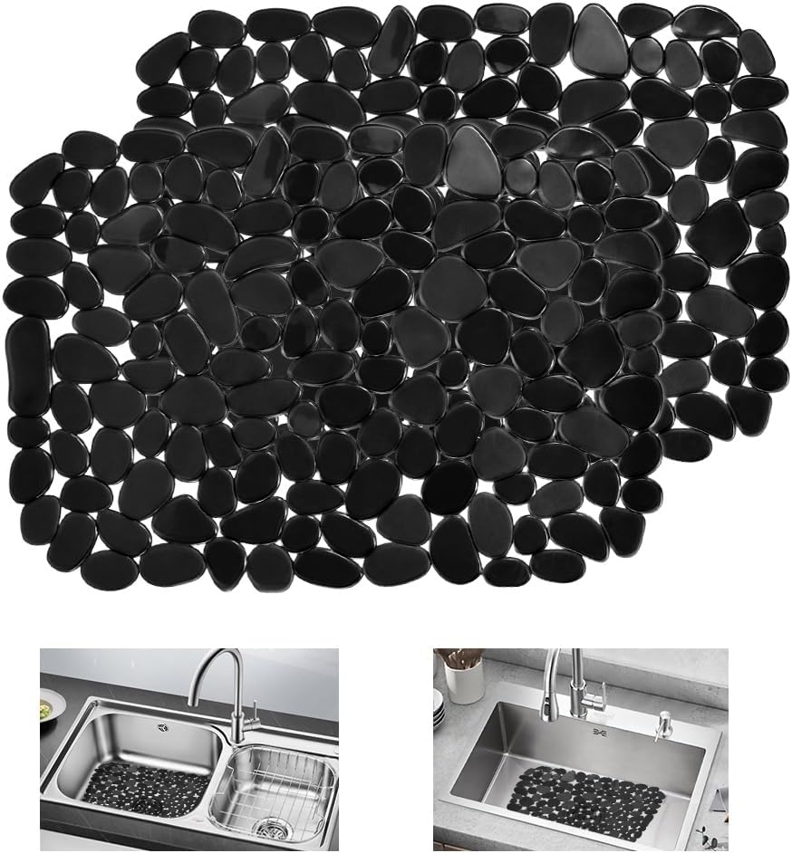 Plastikowe maty do zlewu 40 * 30 cm, mata ochronna na zlew kuchenny, mata odpływowa do zlewu kuchennego, czarna mata odpływowa do zlewu kuchennego, Ta