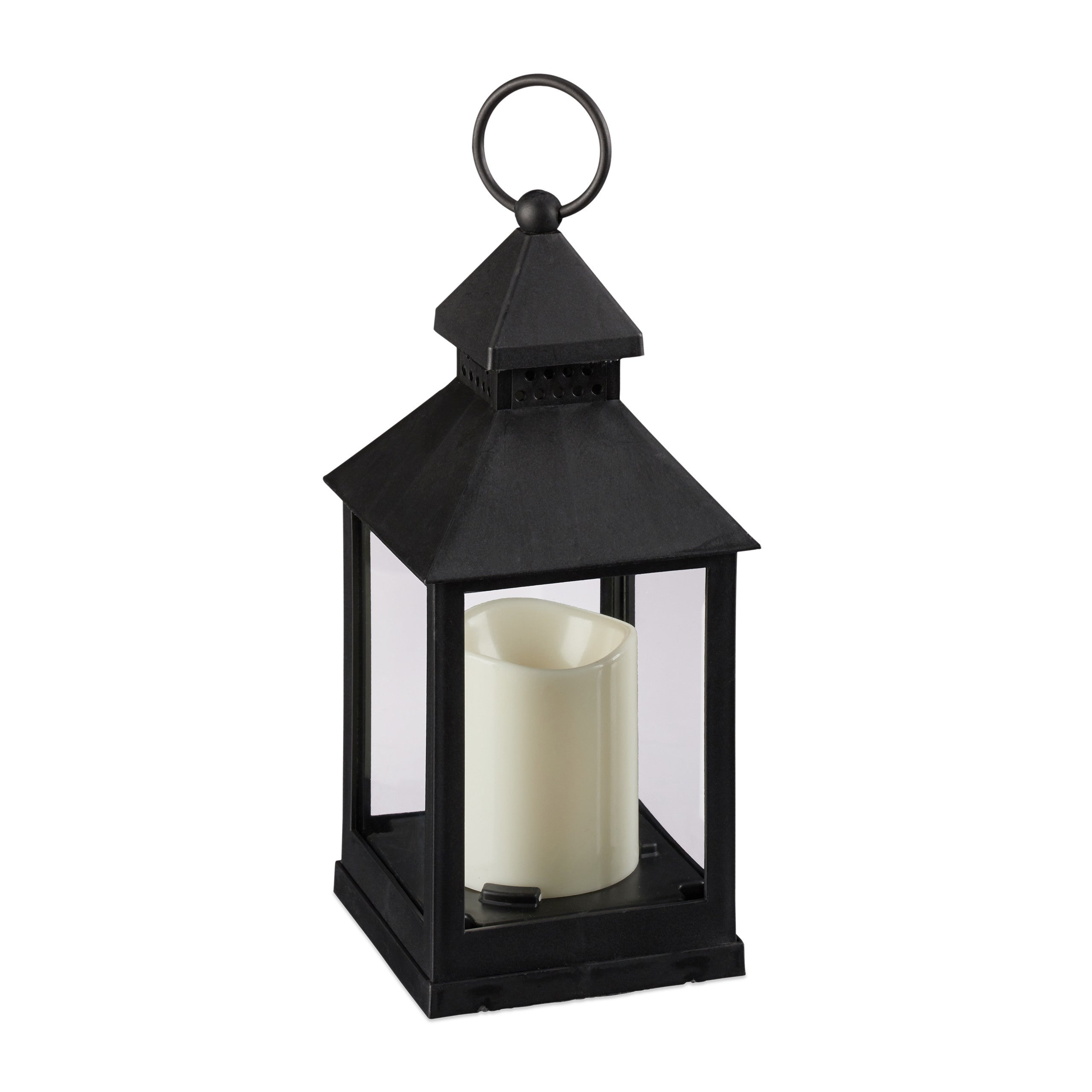 Lanterne LED, lot de 4, Chandelle avec effet flamme, pour extérieur, lanterne nostalgique, H 23 cm, noir - 8