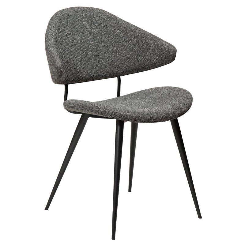 Napoleon Dan-Form krzesło stołowe z podłokietnikami bouclé ciemnoszary.