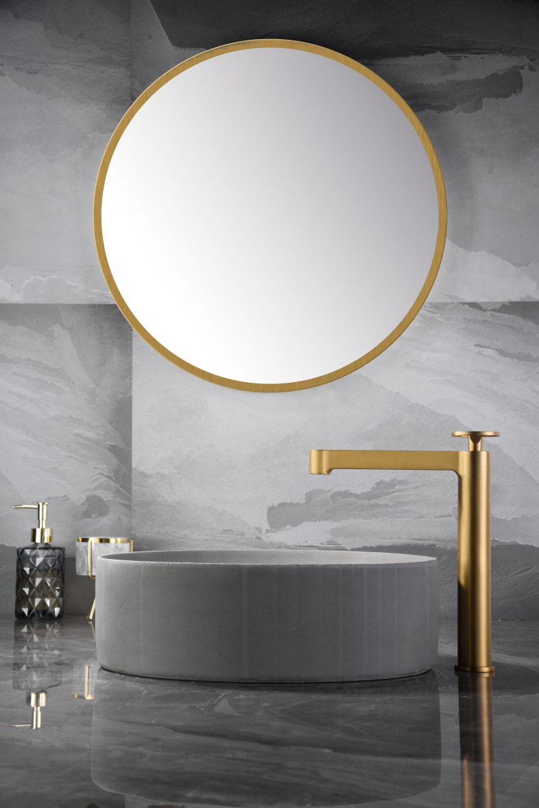 Rubinetto Monocomando Per Lavello IMEX Serie Roma, Colore Oro Spazzolato, Finitura PVD, Dimensioni 21x8x30 Cm - 3