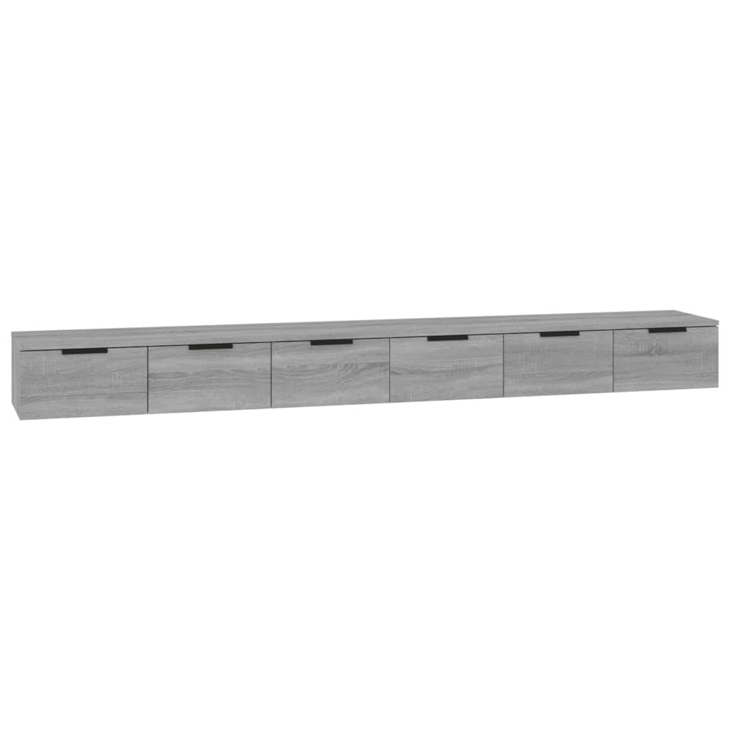 Maison Exclusive - Armarios de pared 2 uds contrachapada gris sonoma 102x30x20 cm - 2