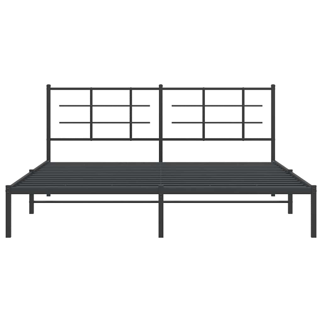 Estructura cama sin colchón con cabecero metal negro 183x213 cm vidaXL - 5