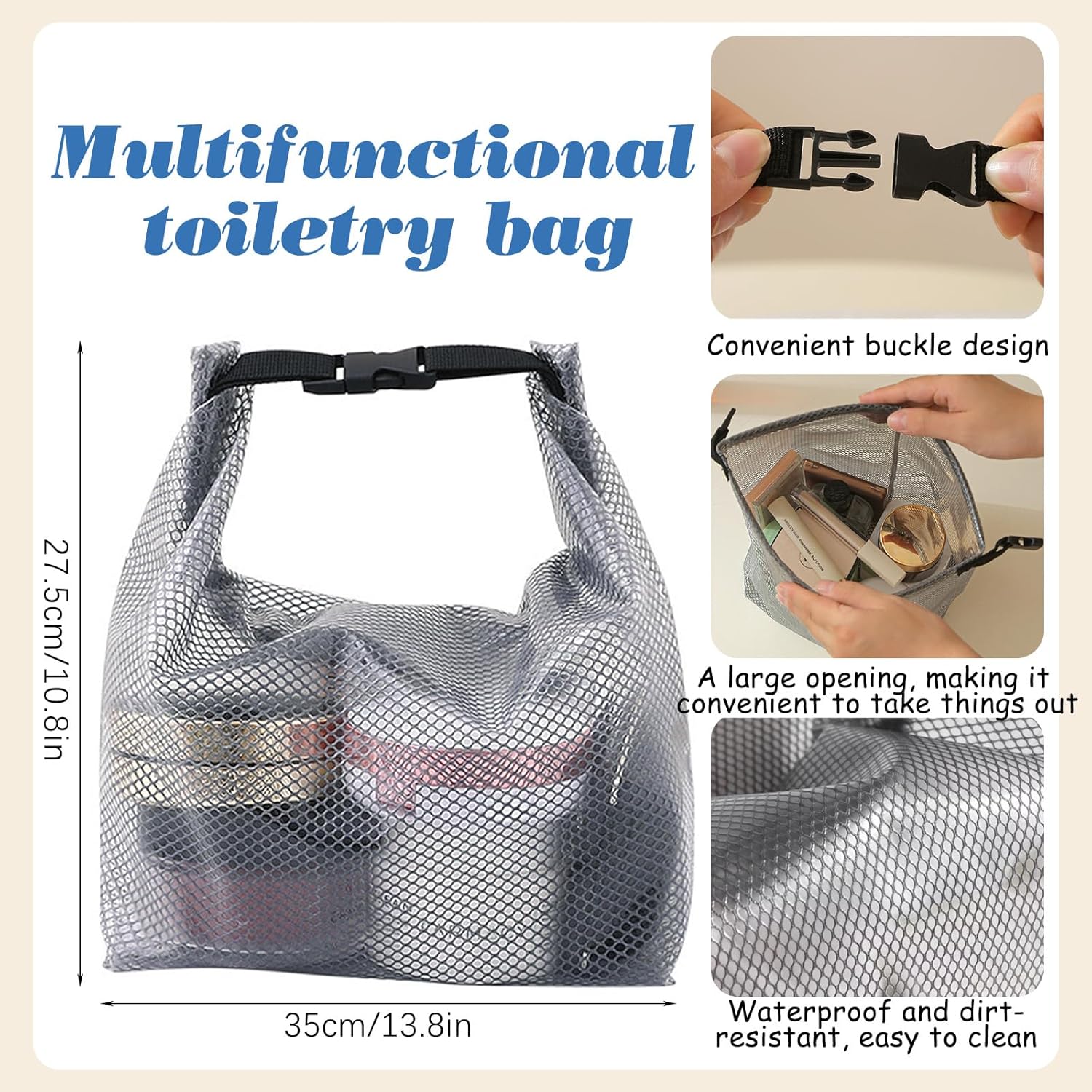 Borsa Da Toeletta Trasparente Da Viaggio In PVC - Impermeabile, Con Manico, Per Trucco E Prodotti Di Bellezza, Approvata TSA