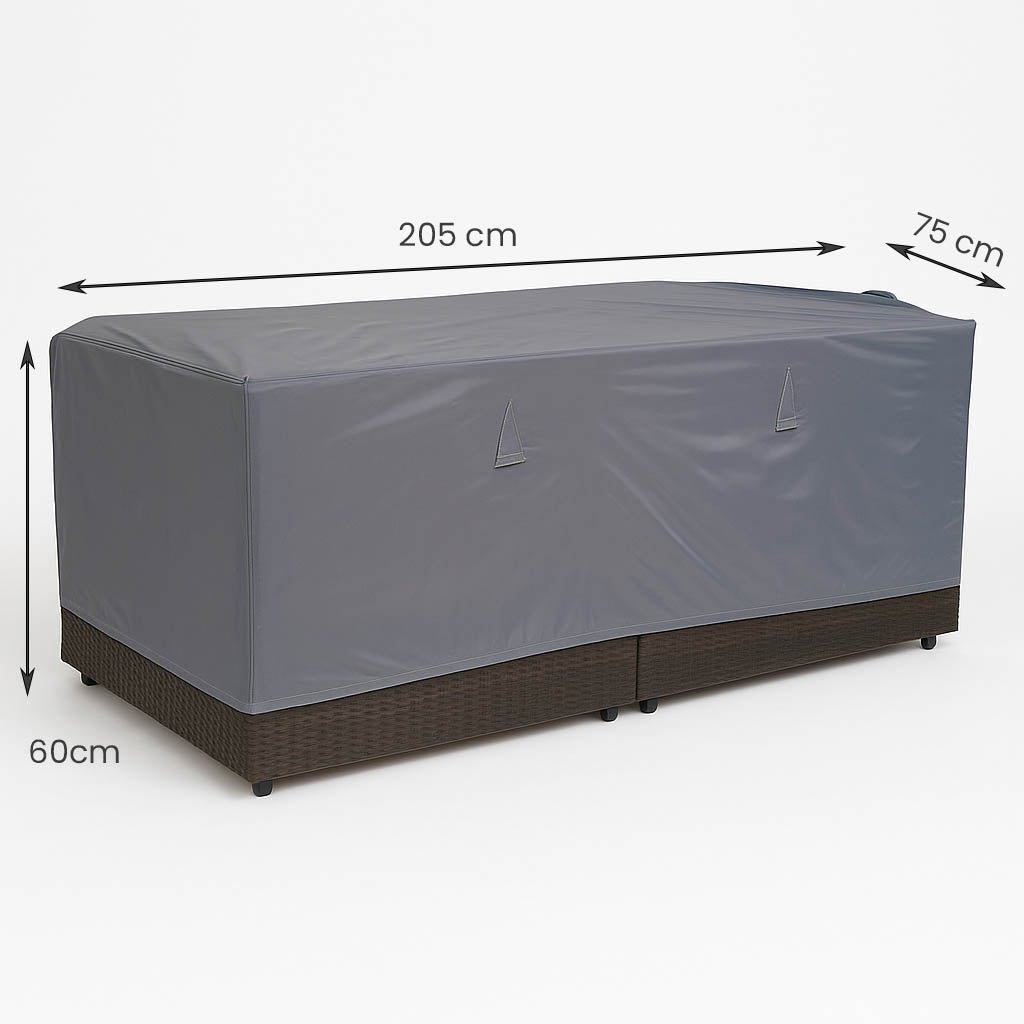 Cobertura retangular para sofá de jardim feita de poliéster cinza 180 g - 6