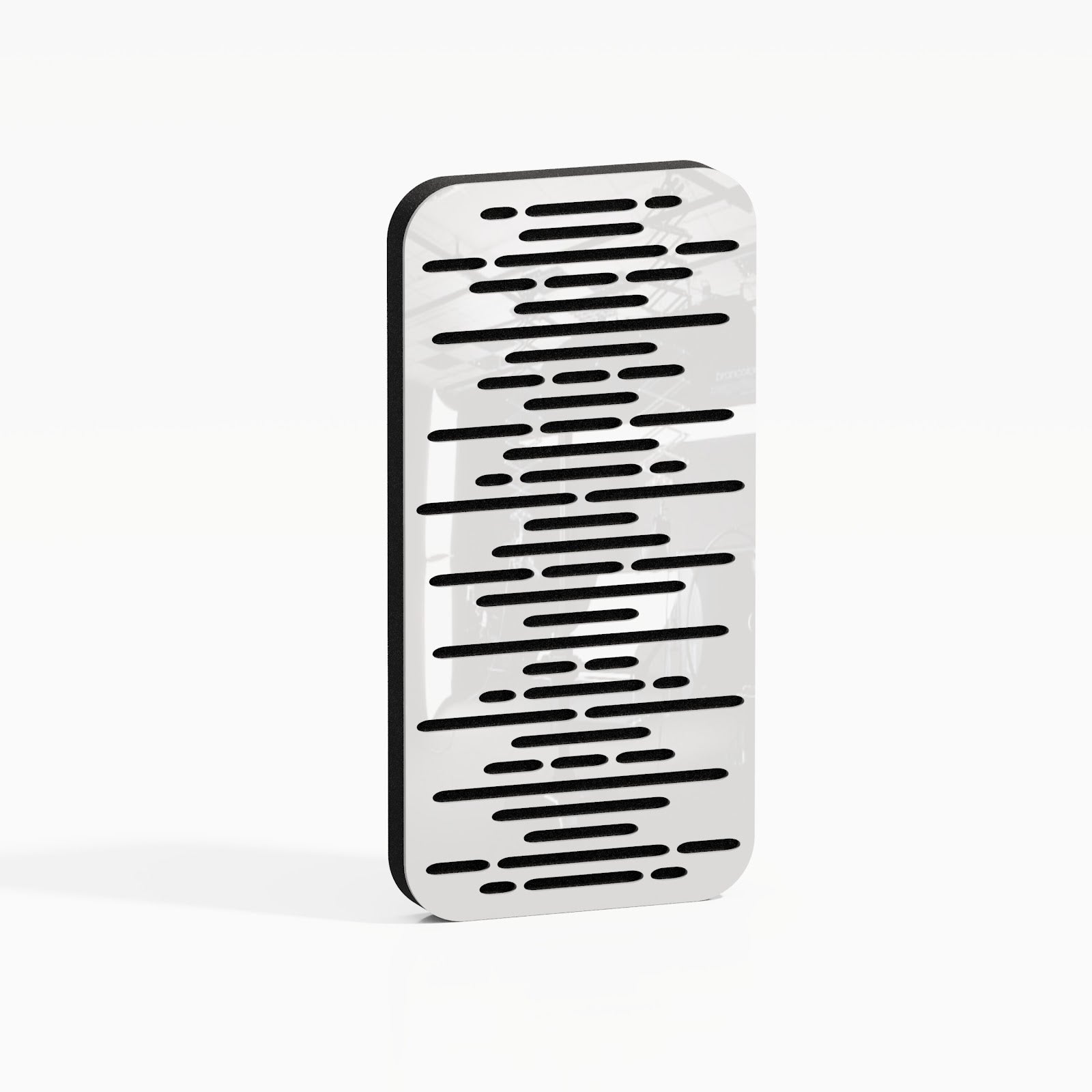 Lot de 4 Panneaux acoustiques Wave-D18 étroits insonorisants 23x46x3 cm - 0,42 m² surf.totale -Plastique perforé et mousse acoustique -Blanc brilliant - 2