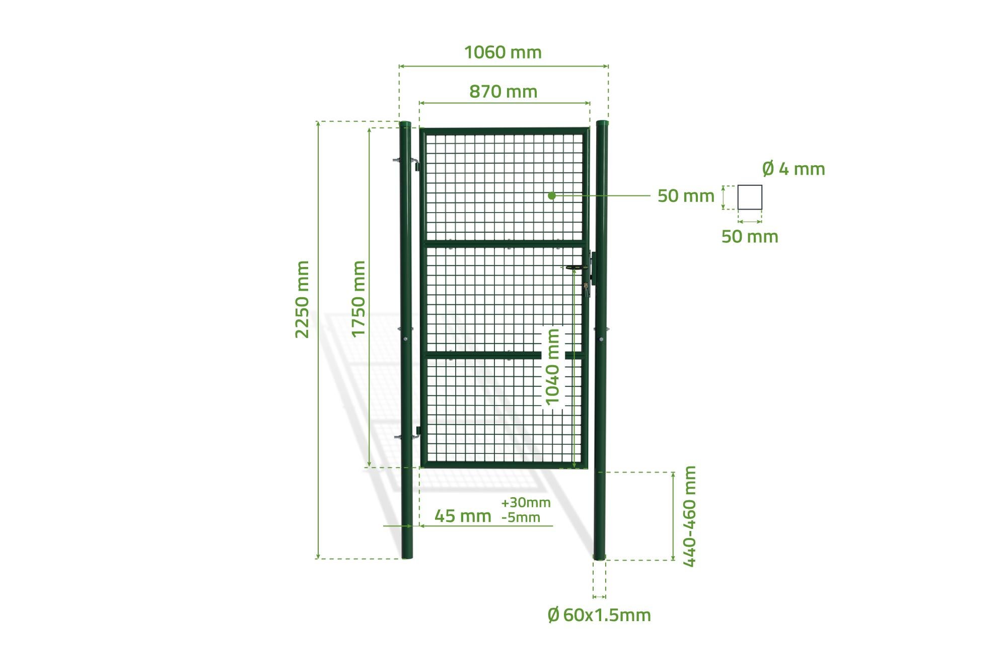 Portillon grillagé 1m OLGA H.180cm Vert - 5