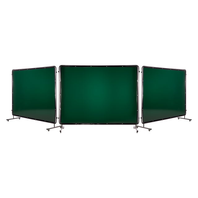 Écran Soudage VEVOR 3 Panneaux, avec Cadre 1,74 x 2,34 m Écran Protection Soudure Mobile Vinyle Ignifuge 12 Roulettes, Protection UV 6 Niveaux