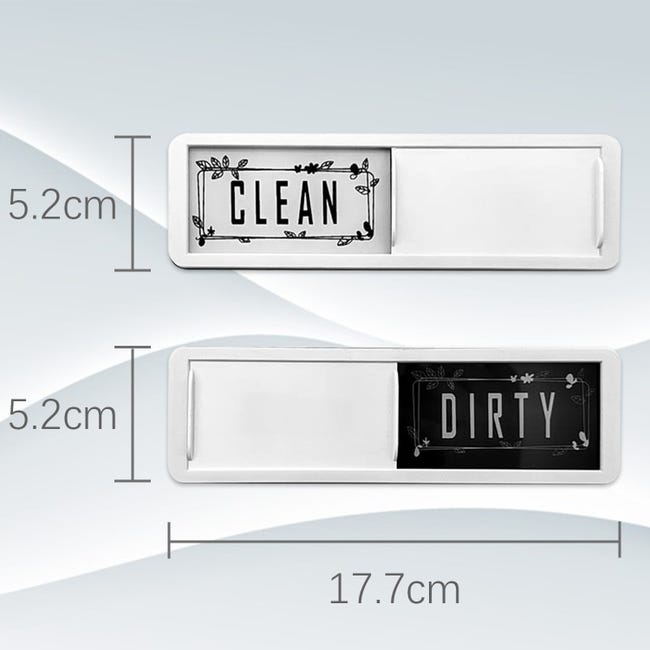 Magnete Lavastoviglie VCRANONR - Indicatore Pulito/sporco, Girevole, Acrilico (10 Cm, Bianco) - Foto 7